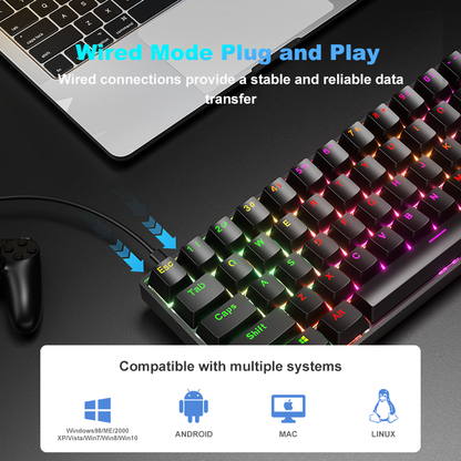 TK61 60% RGB USB wired Swappable Switch Gaming Mechanical Keyboard