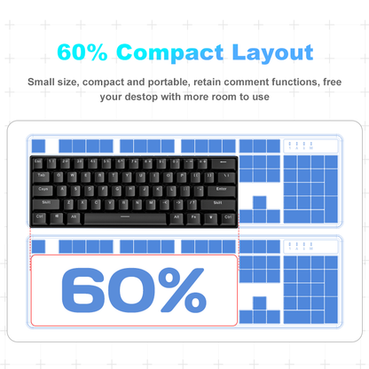 TK61 60% RGB USB wired Swappable Switch Gaming Mechanical Keyboard